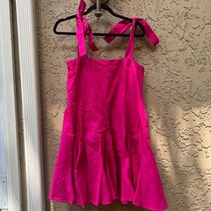 Bloomingdale’s Aqua Pink Tie Strap Mini Dress